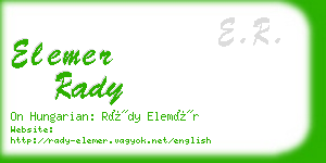 elemer rady business card